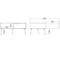 Salontafel Oslo Wit/Naturel - Giga Living