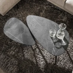 Salontafel Pear Shaped Set van 2 Organisch Keramieklook - Giga Meubel