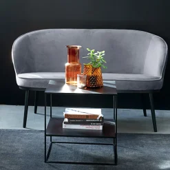 Salontafel Pebble Zwart 50x50 cm - Giga Living