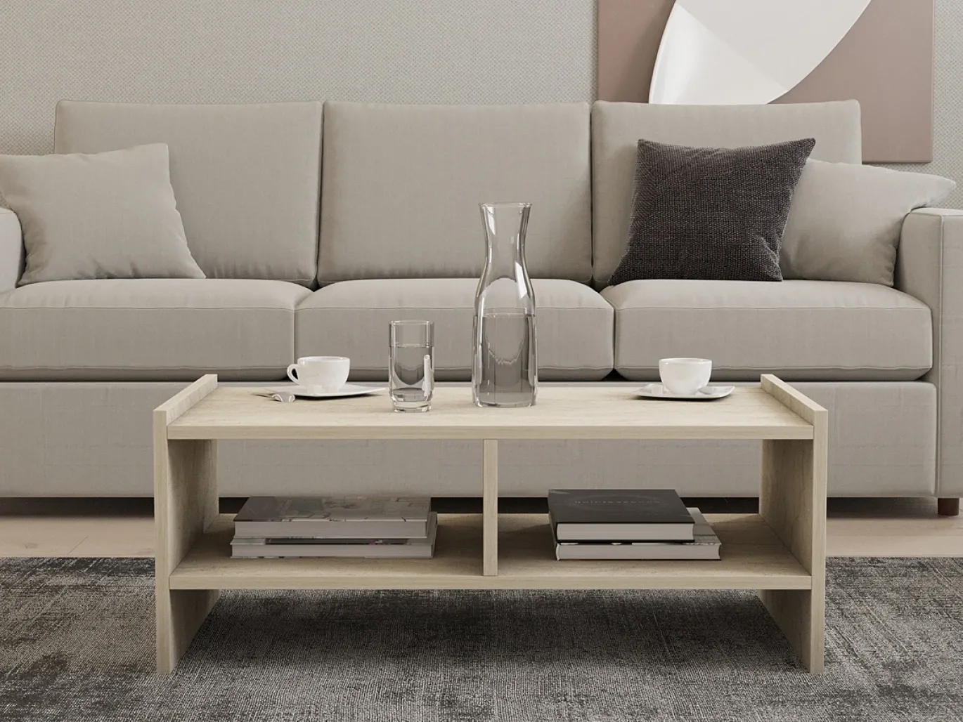 Salontafel Pera Travertinlook 90cm