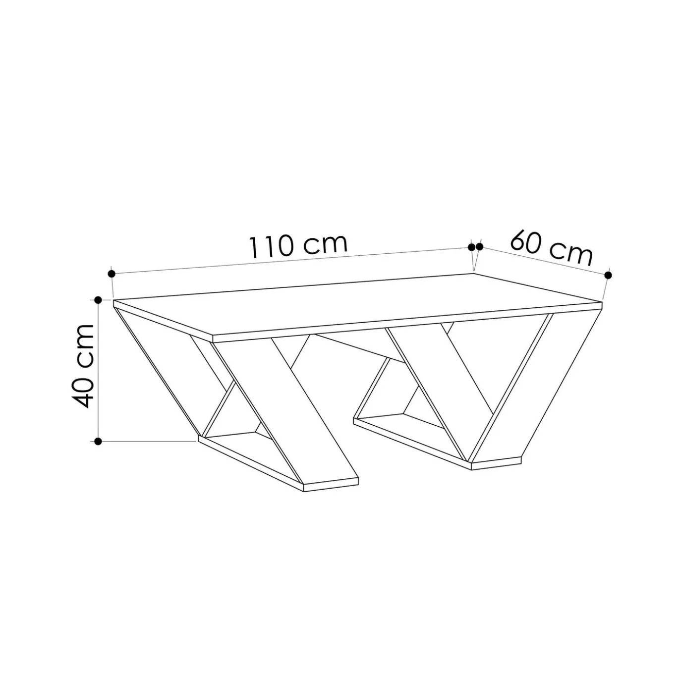 Salontafel Pipra Wit 110cm
