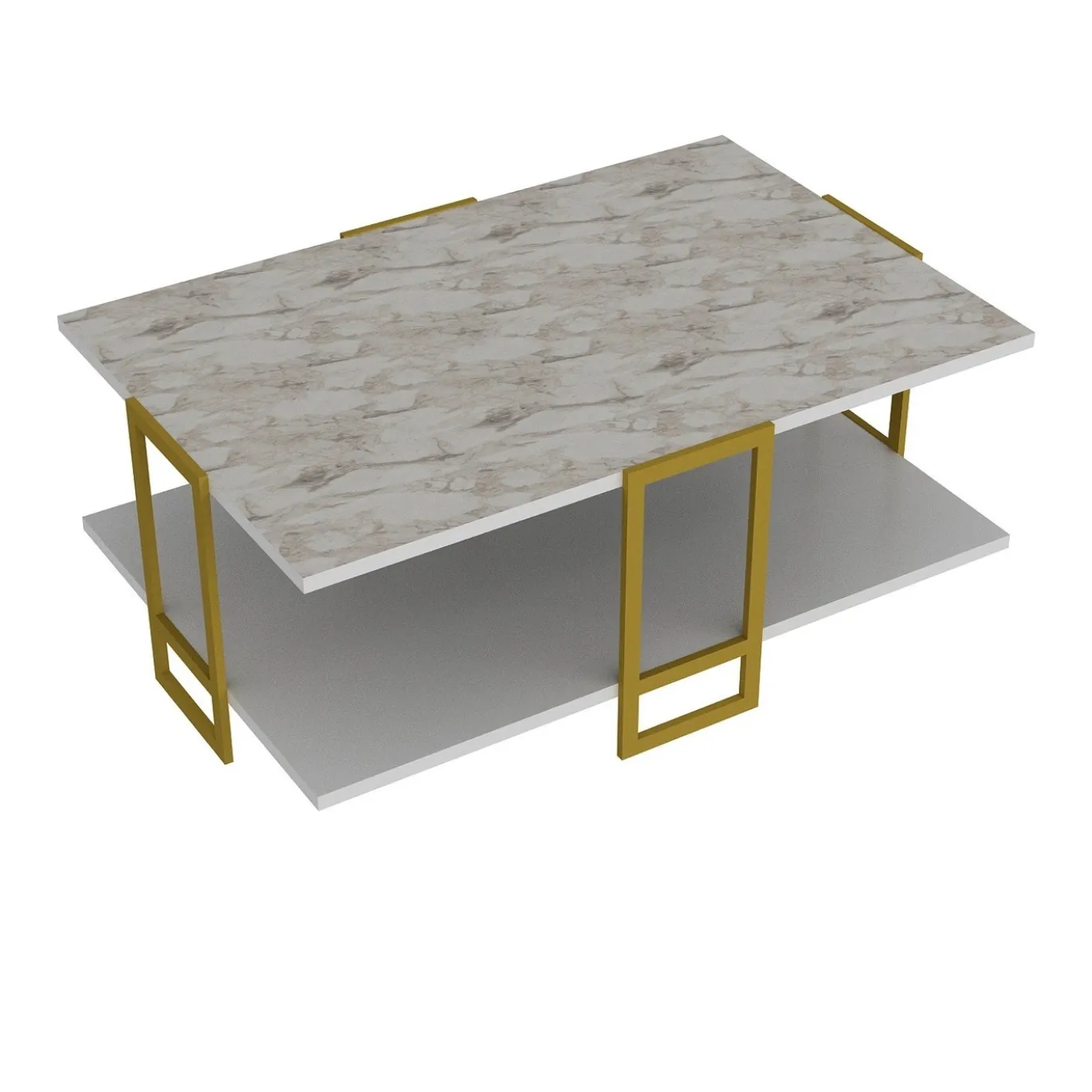 Salontafel Polka Wit Marmerlook/Goud