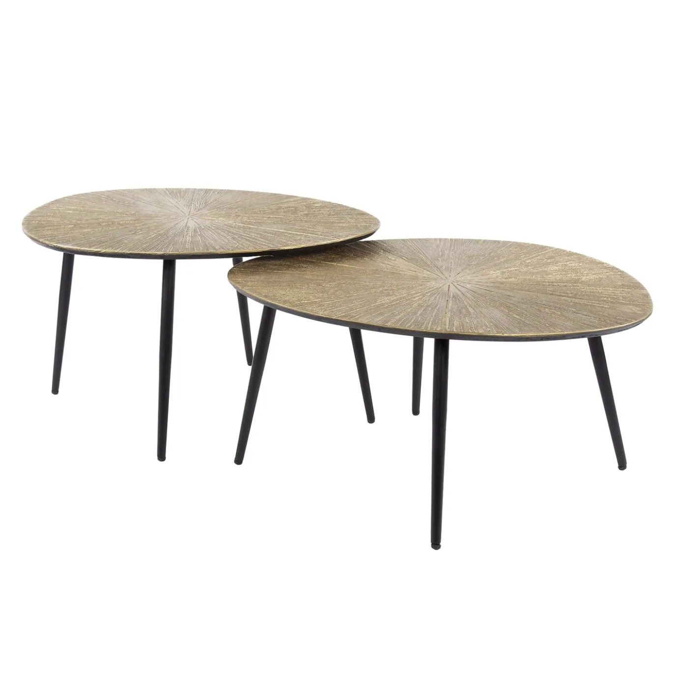 Salontafel Ray Metal Organisch Brons Set van 2 - Giga Meubel