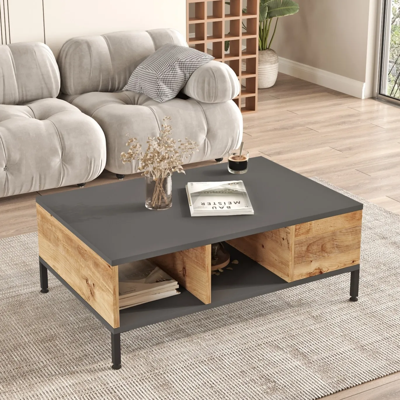 Salontafel Roelofs Antraciet/Naturel