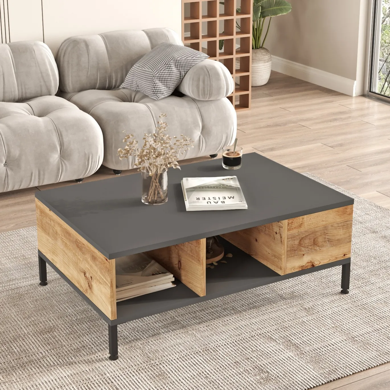 Salontafel Roelofs Antraciet/Naturel