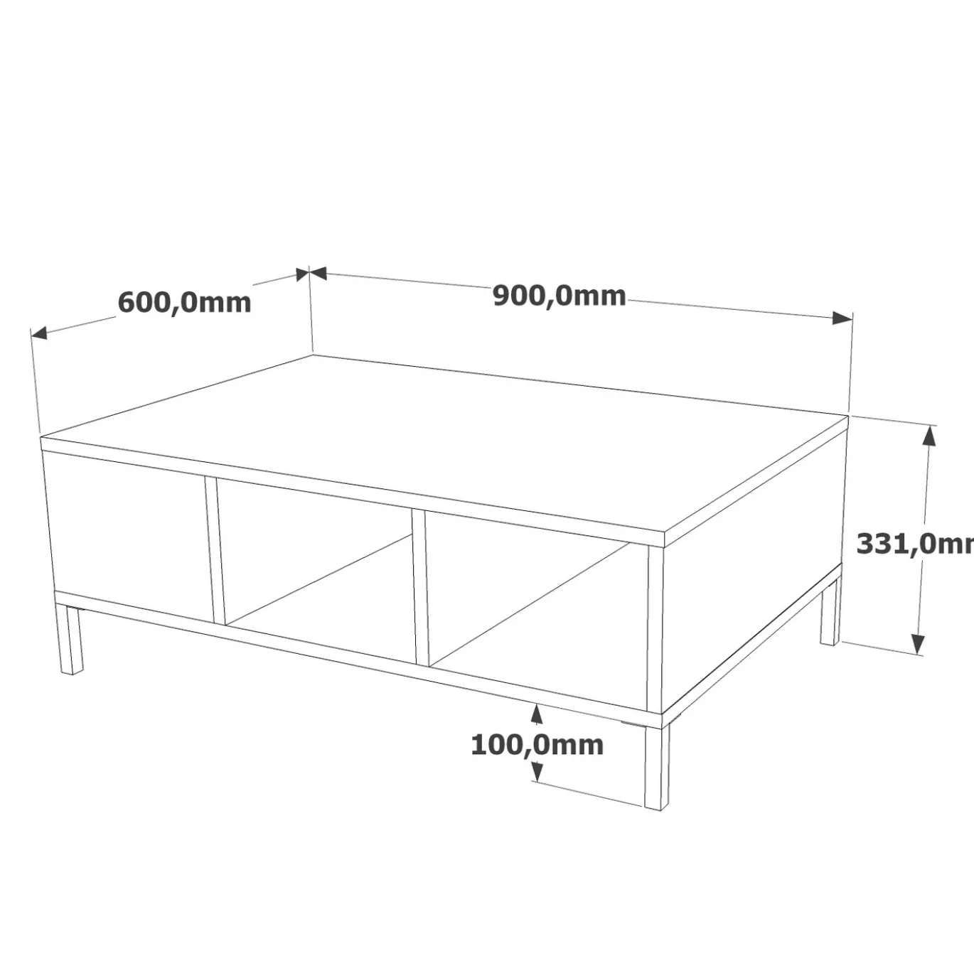 Salontafel Roelofs Antraciet/Naturel