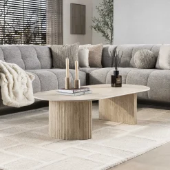 Salontafel Romano Arch 135cm 3d Keramiek Travertin - Giga Meubel