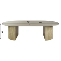 Salontafel Romano Arch 135cm 3d Keramiek Travertin - Giga Meubel