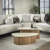 Salontafel Romano Driehoek Travertinlook Set van 2 - Giga Meubel