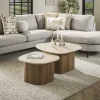 Salontafel Romano Kiezel Travertinlook Set van 2 - Giga Meubel
