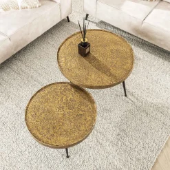 Salontafel Rond Metallic Set van 2 - Giga Meubel
