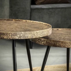 Salontafel Rond Metallic Set van 2 - Giga Meubel