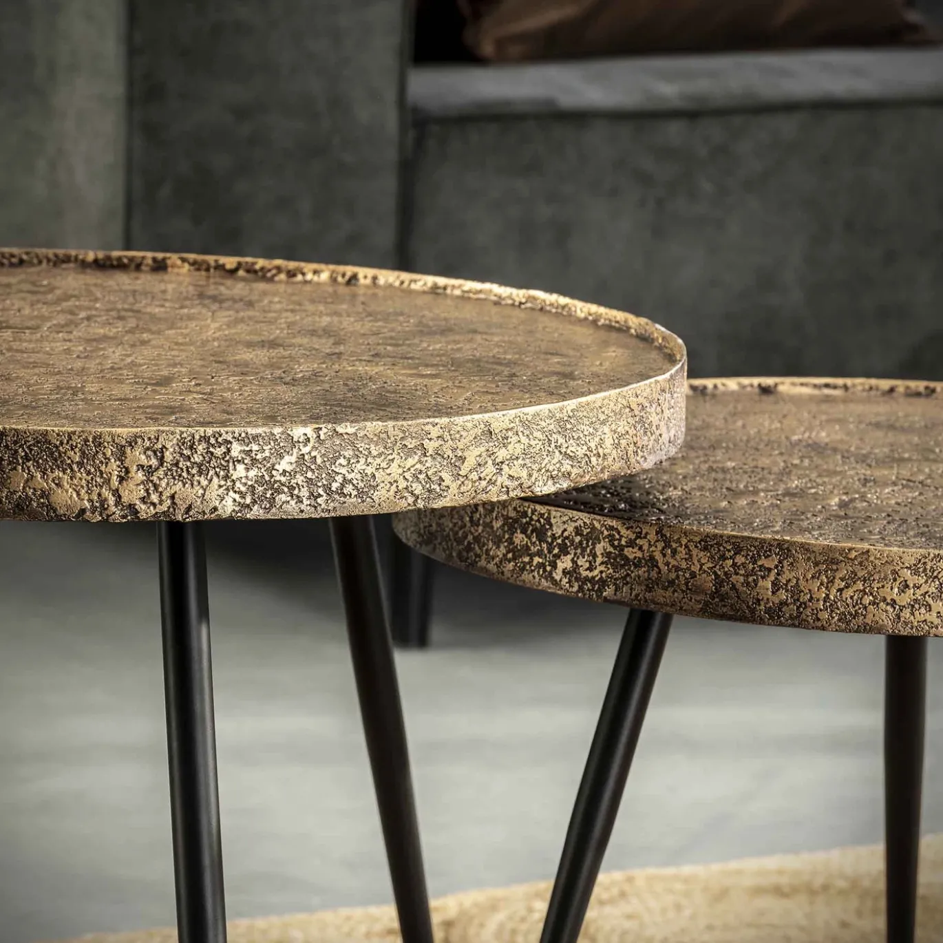 Salontafel Rond Metallic Set van 2 - Giga Meubel