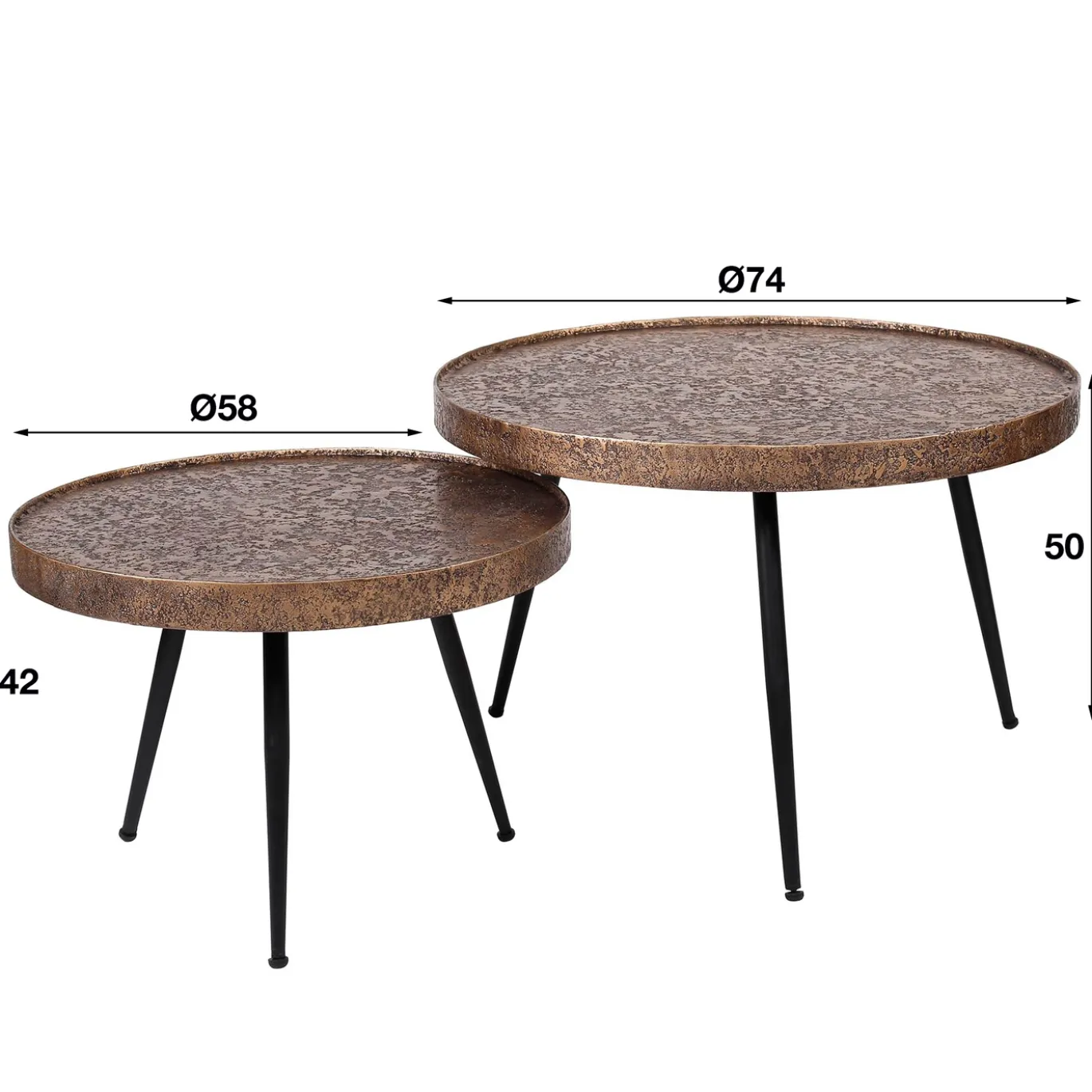 Salontafel Rond Metallic Set van 2 - Giga Meubel
