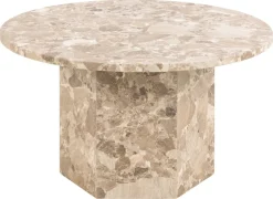 Salontafel Rovan Marmer Bruin Latte Ø80x42cm - Giga Living