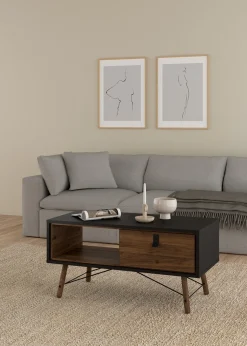 Salontafel Ry Noten Mat Zwart - Giga Living