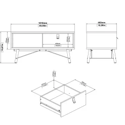 Salontafel Ry Noten Mat Zwart - Giga Living