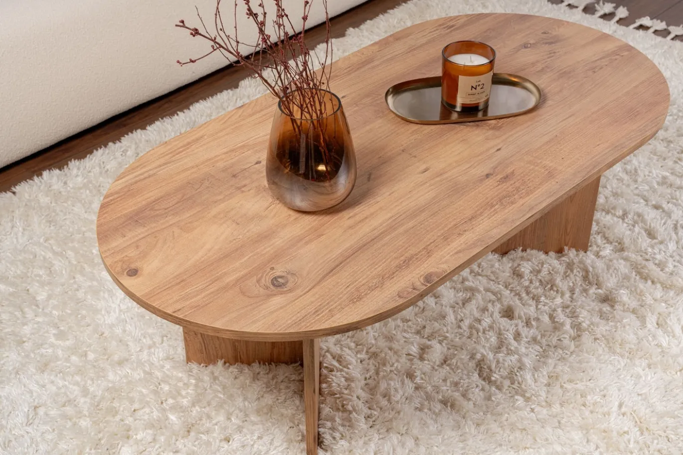 Salontafel Sable Ovaal Bruin 120cm