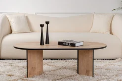Salontafel Sable Ovaal Naturel/Zwart 120cm