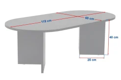 Salontafel Sable Ovaal Travertinlook 120cm