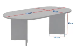Salontafel Sable Ovaal Travertinlook 120cm