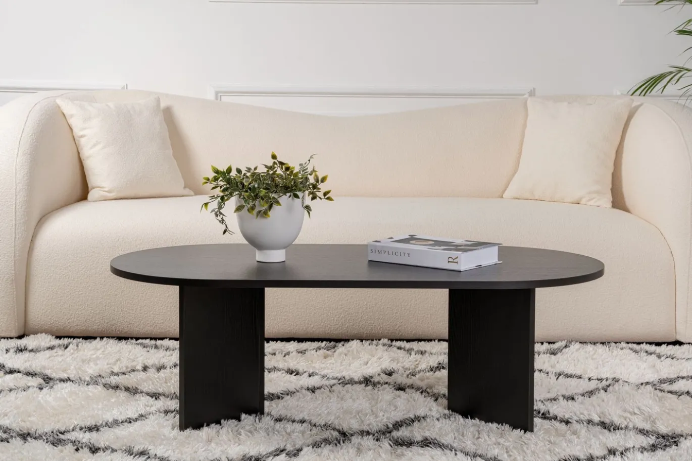 Salontafel Sable Ovaal Zwart 120cm