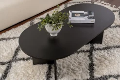 Salontafel Sable Ovaal Zwart 120cm