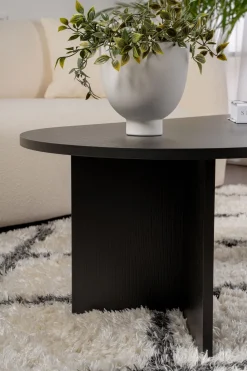 Salontafel Sable Ovaal Zwart 120cm