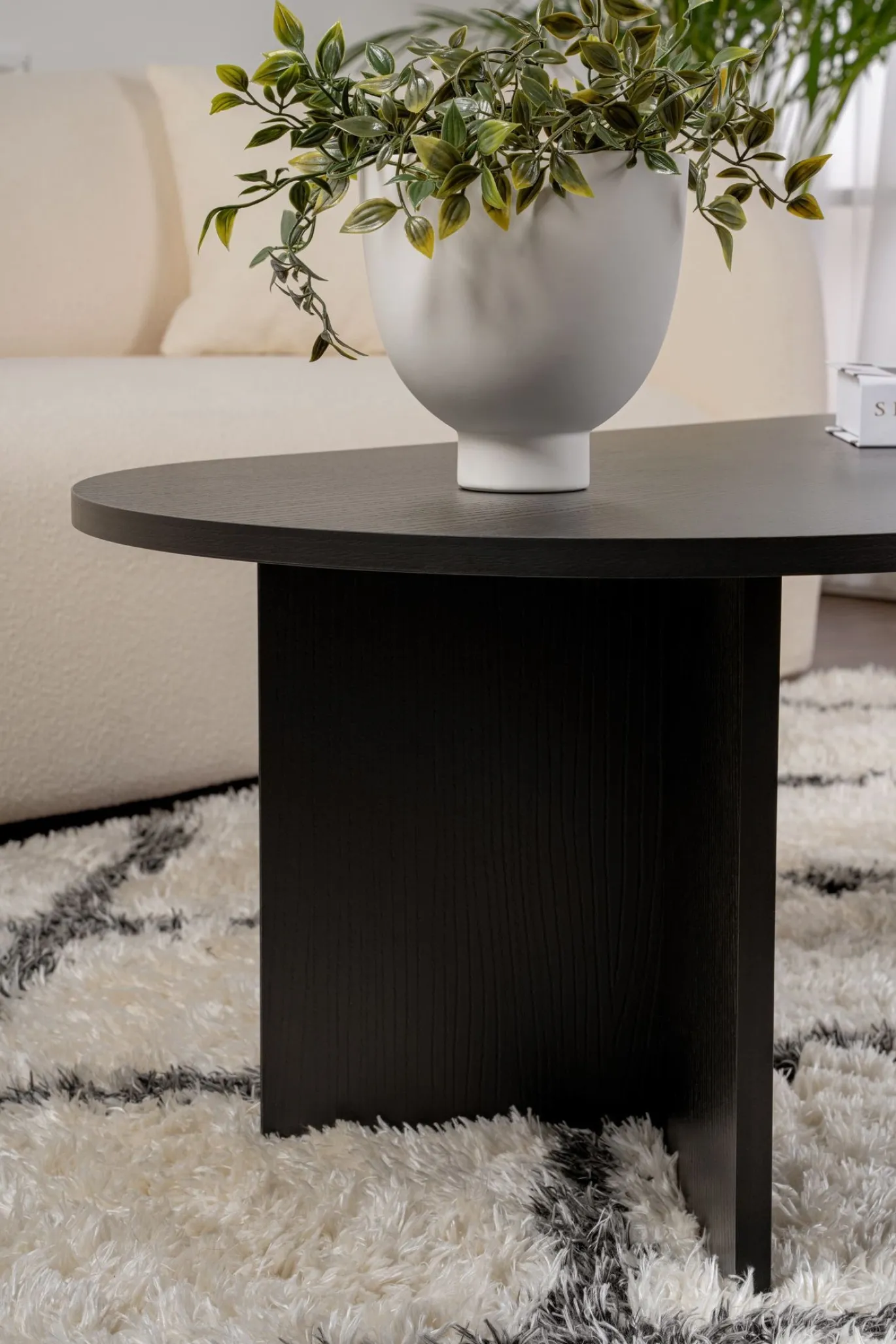 Salontafel Sable Ovaal Zwart 120cm