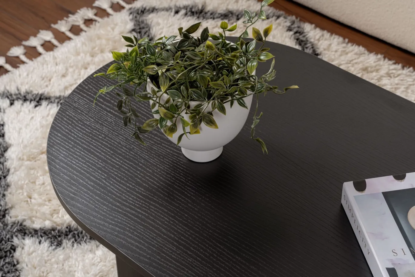 Salontafel Sable Ovaal Zwart 120cm