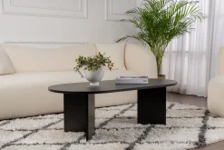 Salontafel Sable Ovaal Zwart 120cm