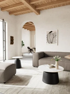 Salontafel Santorini Keramiek Wit Ø70cm - Giga Living