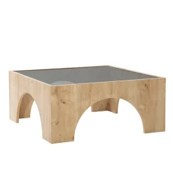 Salontafel Seine Glas Naturel 80x80cm