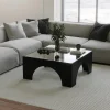 Salontafel Seine Glas/Zwart 80cm