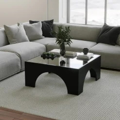 Salontafel Seine Glas/Zwart 80cm