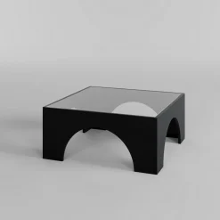 Salontafel Seine Glas/Zwart 80cm