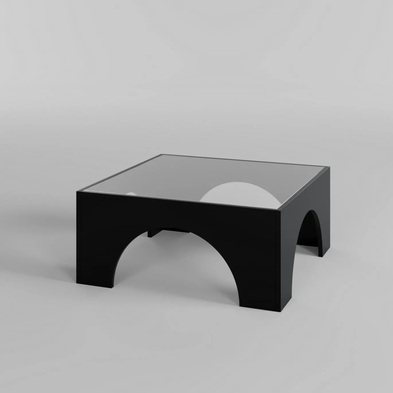 Salontafel Seine Glas/Zwart 80cm