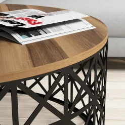 Salontafel Selin Walnoot Ø90cm