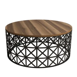 Salontafel Selin Walnoot Ø90cm