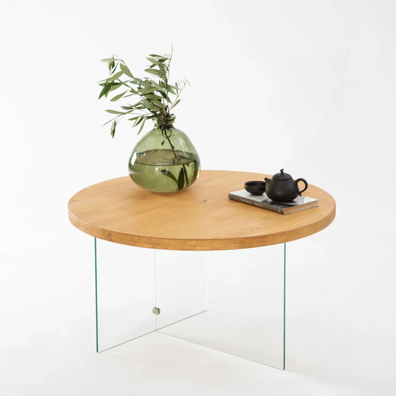 Salontafel Serenity Naturel/Glas Ø70cm