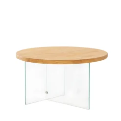 Salontafel Serenity Naturel/Glas Ø70cm