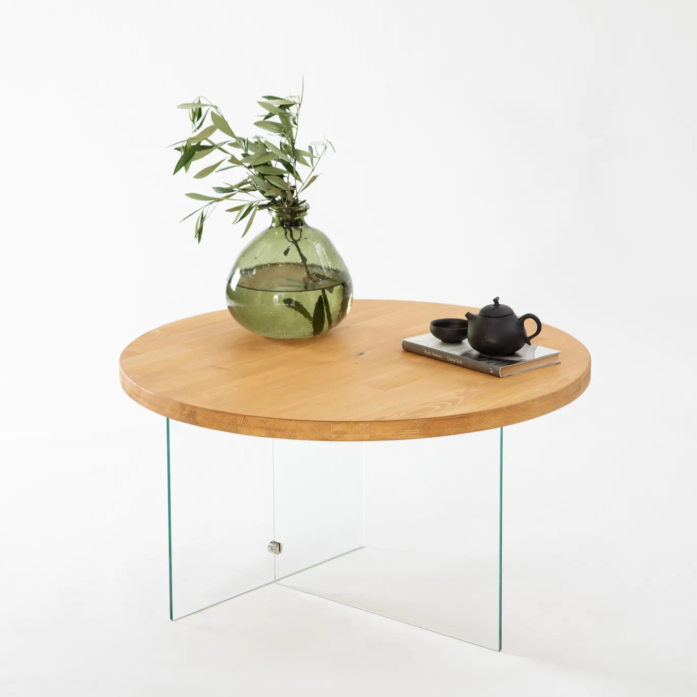 Salontafel Serenity Naturel/Glas Ø70cm