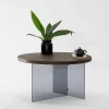 Salontafel Serenity Walnoot/Smoke Ø70cm