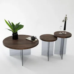 Salontafel Serenity Walnoot/Smoke Ø70cm