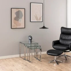 Salontafel Set Jordis Glas Clear 50cm - Giga Living