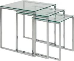 Salontafel Set Jordis Glas Clear 50cm - Giga Living