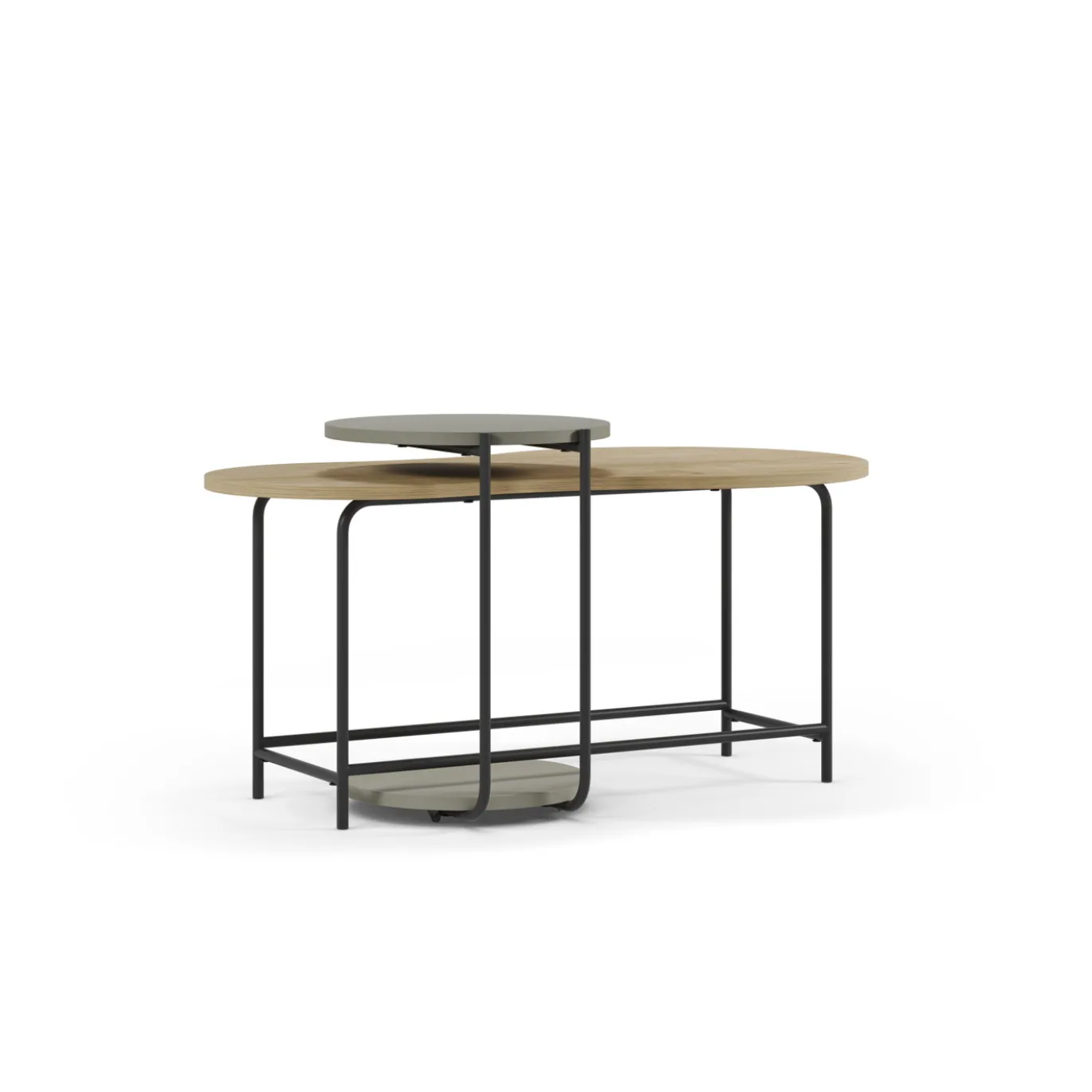 Salontafel Set Rosie Eiken/groen - Giga Meubel