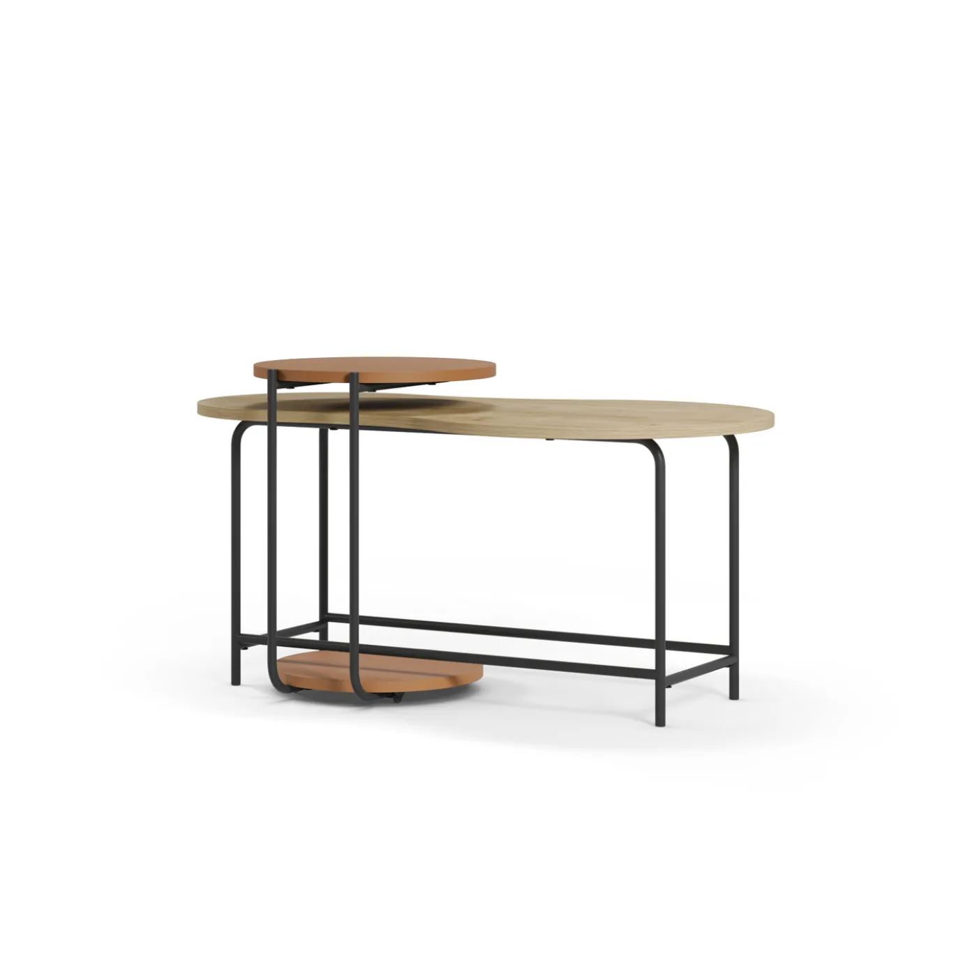 Salontafel Set Rosie Eiken/terracotta - Giga Meubel
