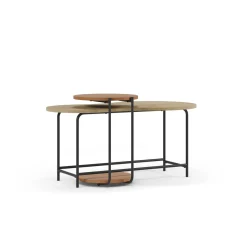Salontafel Set Rosie Eiken/terracotta - Giga Meubel