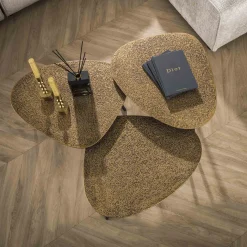 Salontafel Set van 3 Driehoekig Metallic Brons Antiek - Giga Meubel